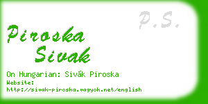 piroska sivak business card
