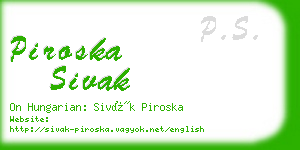 piroska sivak business card